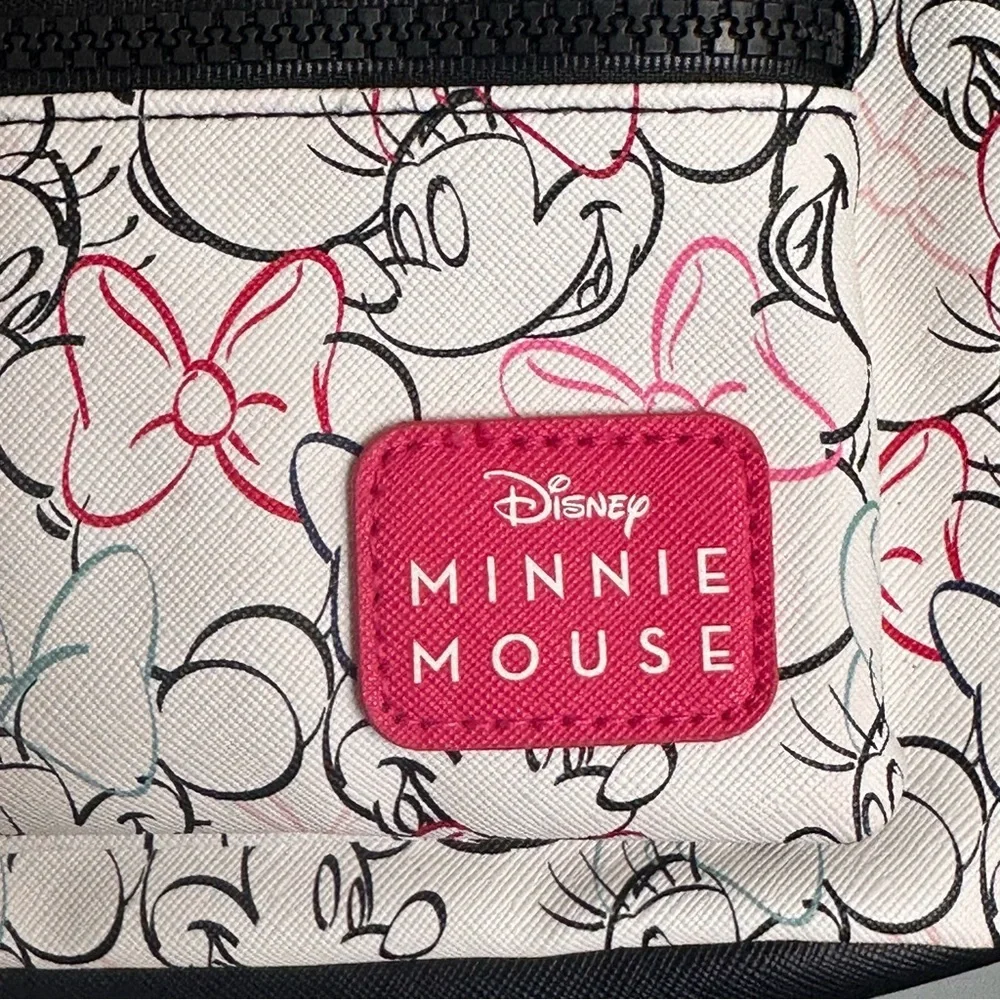 Disney Minni Mouse White Pink and Black Patterned Mini Backpack New With Tags - Picture 3 of 4